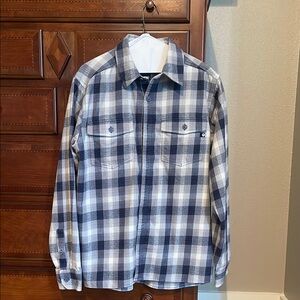 Blue and White Plaid Button-Up Shirt- EUC.  Worn once or twice.
